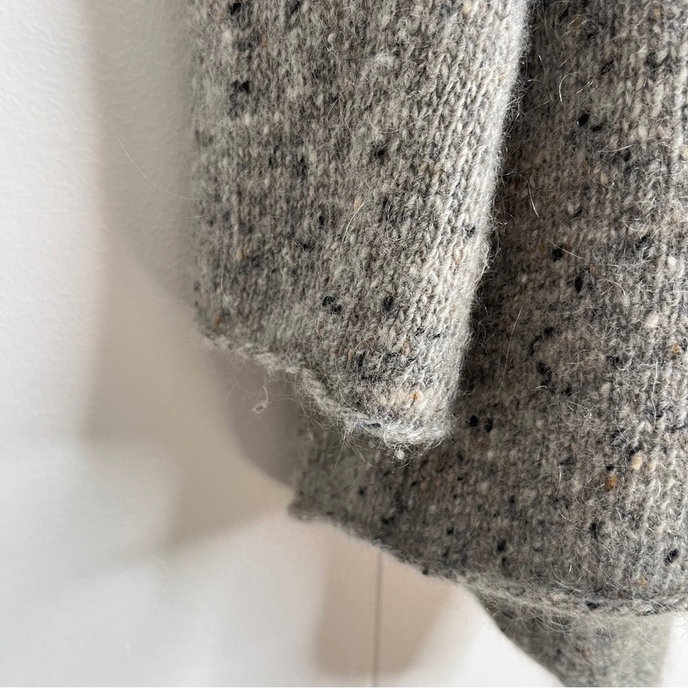 Eileen Fisher Wool Mohair Open Front Cardigan Sweater Shawl Collar Soft Gray S - Picture 6 of 9